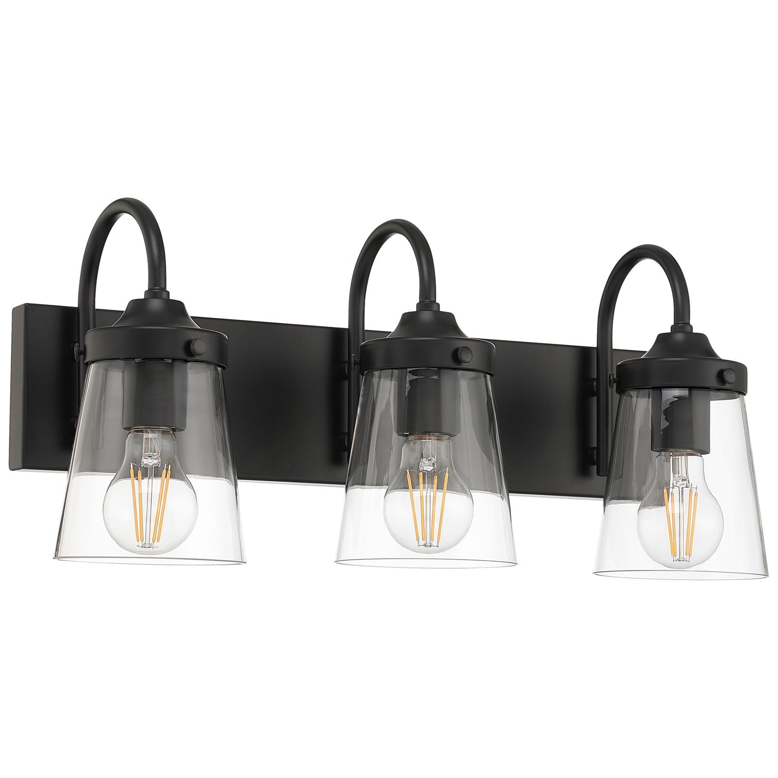 Access Lighting Dickens 3 Light Vanity, Black/Clear