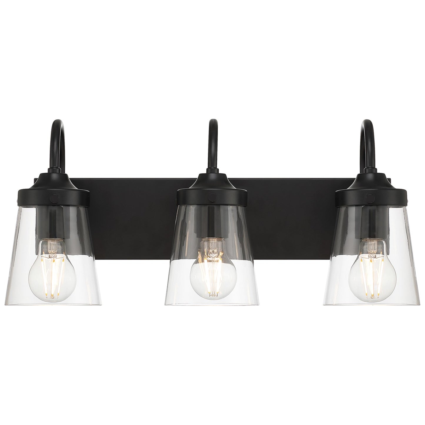 Access Lighting Dickens 3 Light Vanity, Black/Clear