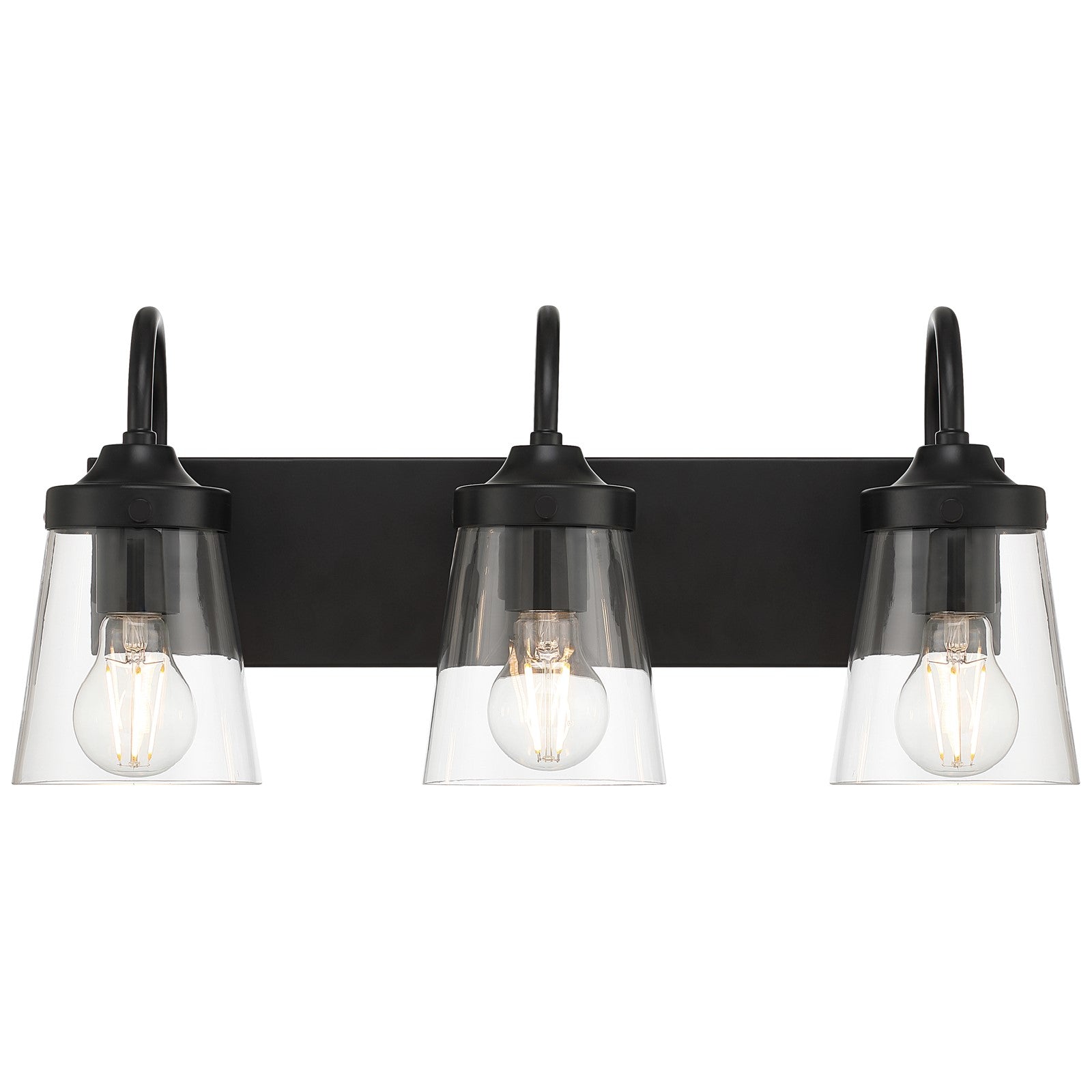 Access Lighting Dickens 3 Light Vanity, Black/Clear