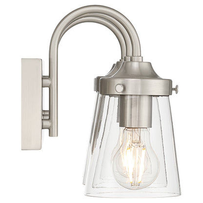 Access Lighting Dickens 3 Light Vanity, Brushed Steel/Clear