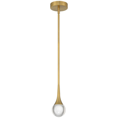 LED Pendant, Brass/Crystal Clear