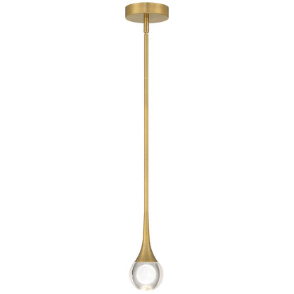 LED Pendant, Brass/Crystal Clear