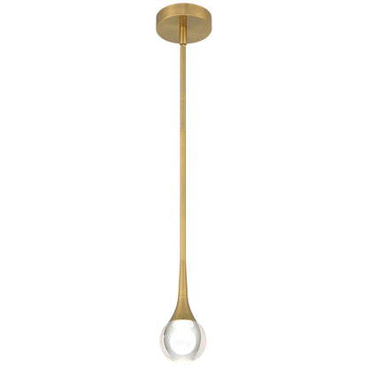 LED Pendant, Brass/Crystal Clear