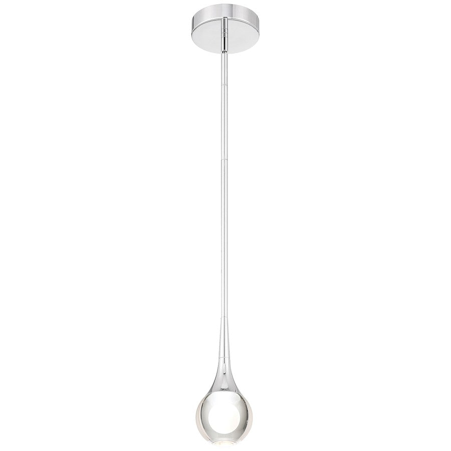 LED Pendant, Chrome/Crystal Clear