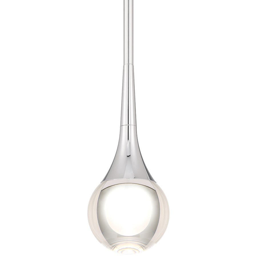 LED Pendant, Chrome/Crystal Clear