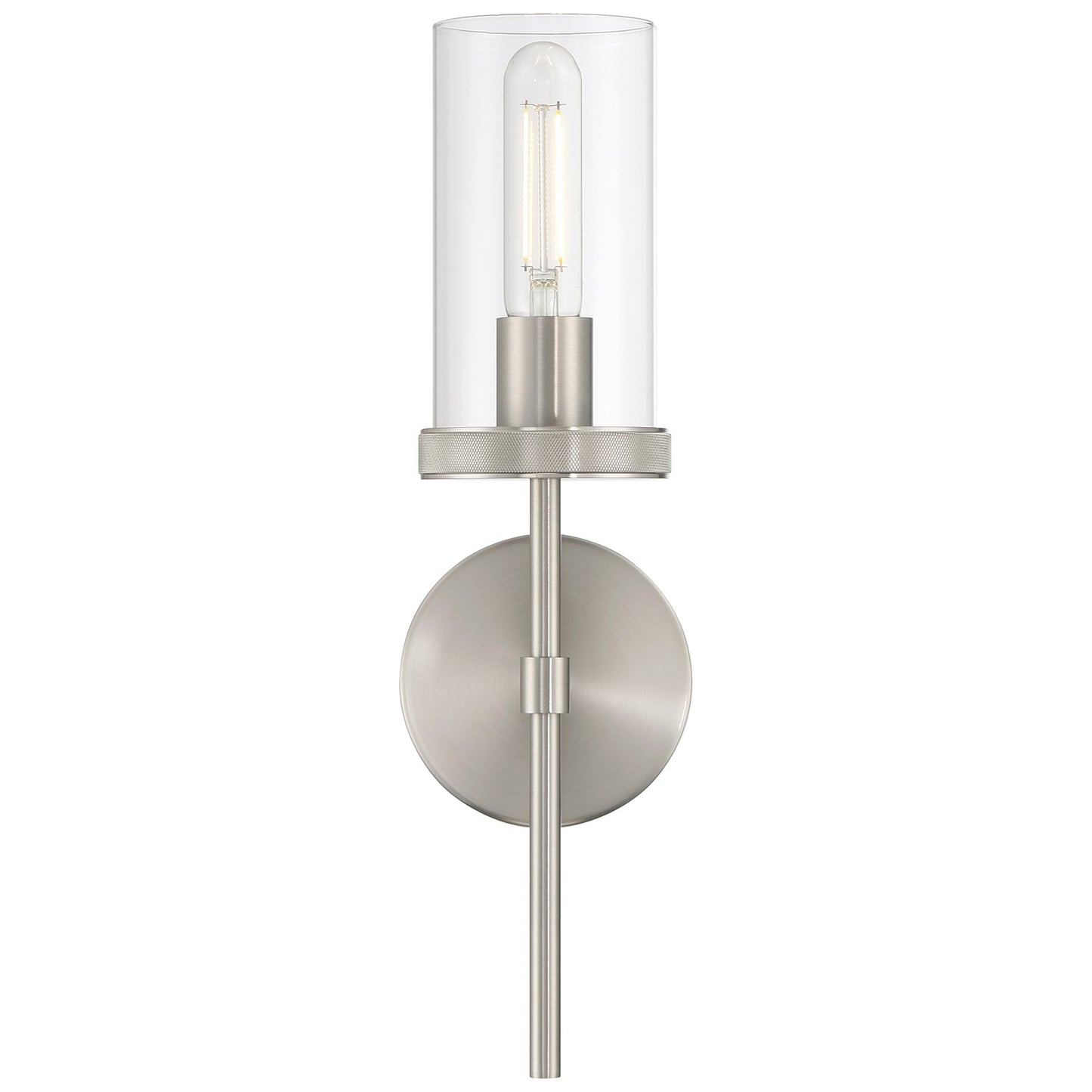 Access Lighting Lily 1Lt Wall Sconce, 16.5"H, Brushed Steel/Clear