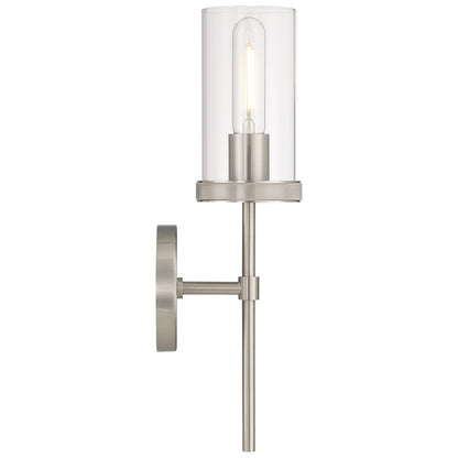 Access Lighting Lily 1Lt Wall Sconce, 16.5"H, Brushed Steel/Clear