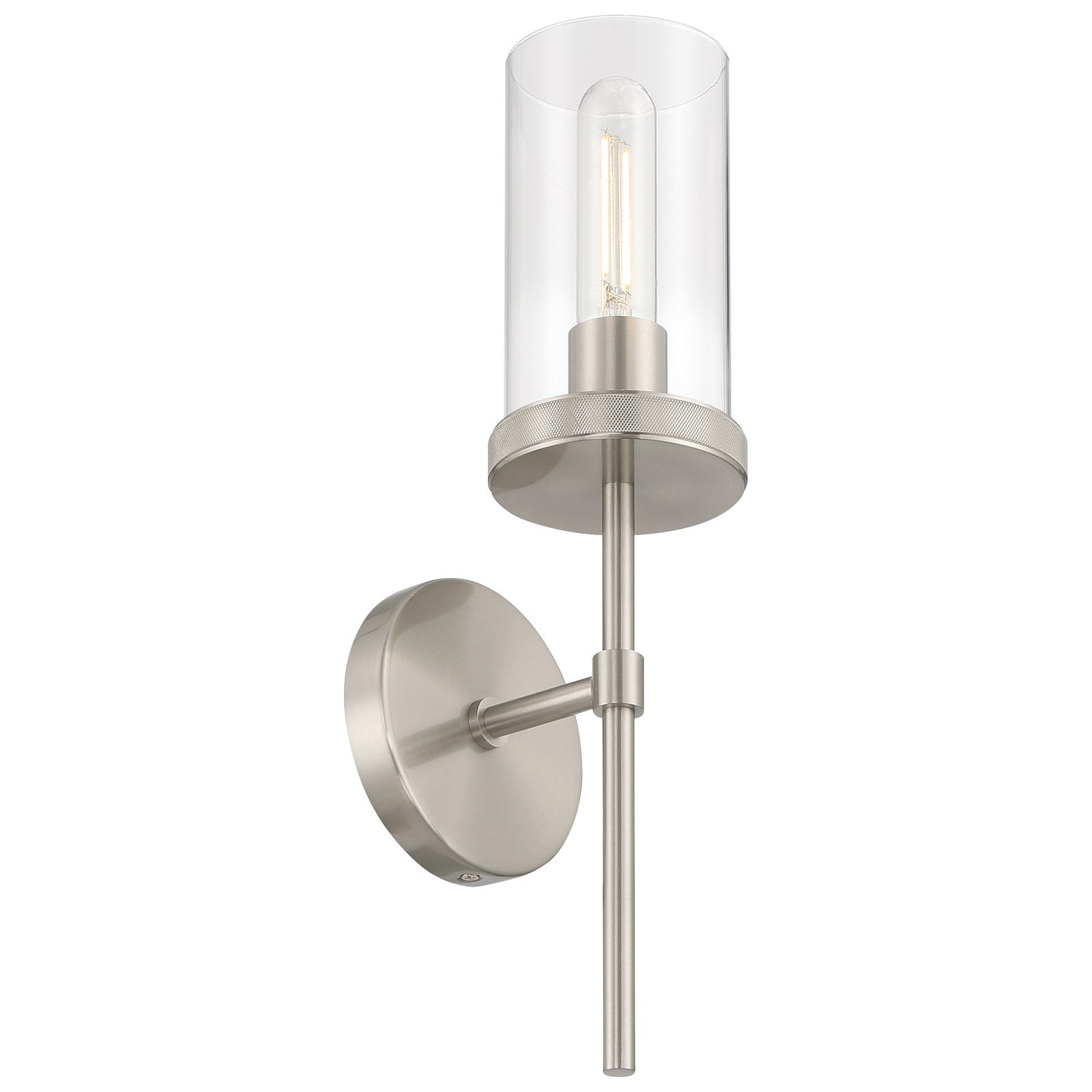 Access Lighting Lily 1Lt Wall Sconce, 16.5"H, Brushed Steel/Clear
