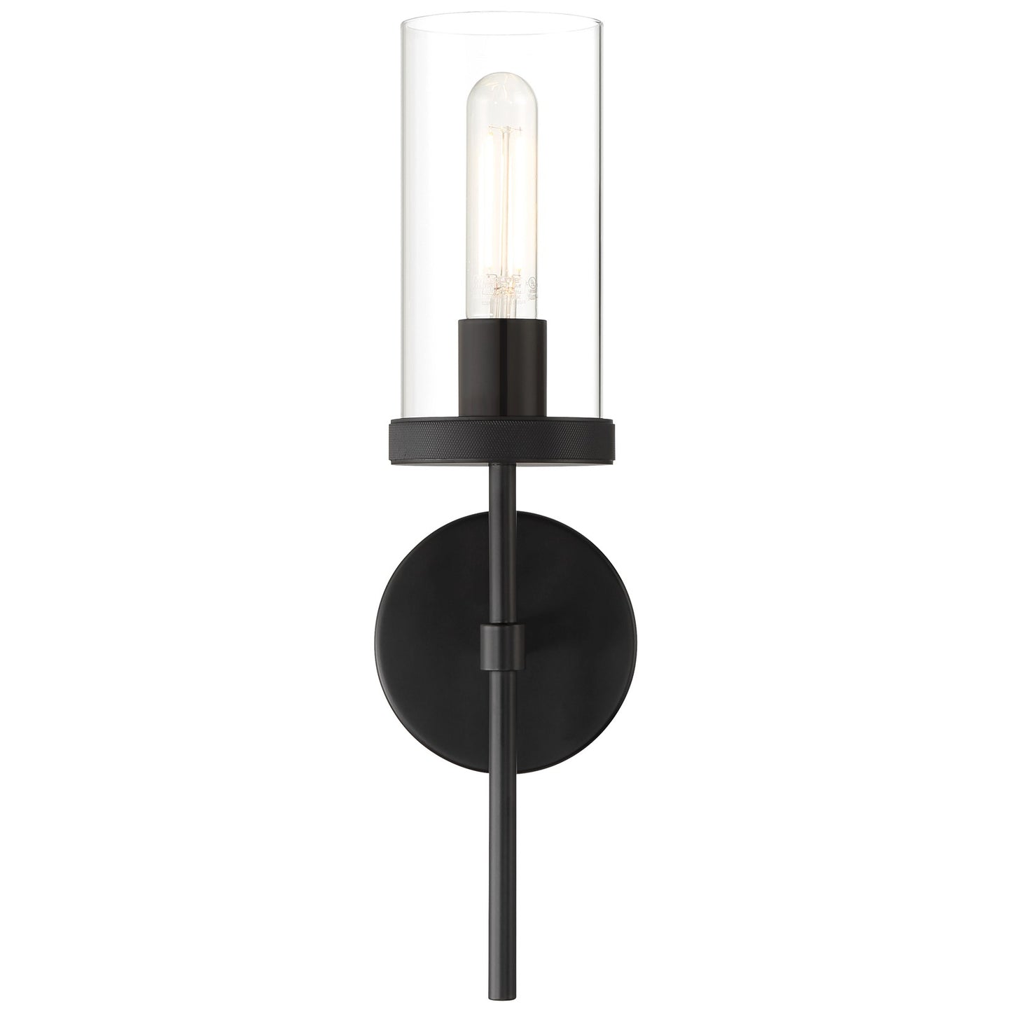Access Lighting Lily 1Lt Wall Sconce, 16.5"H, Matte Black/Clear