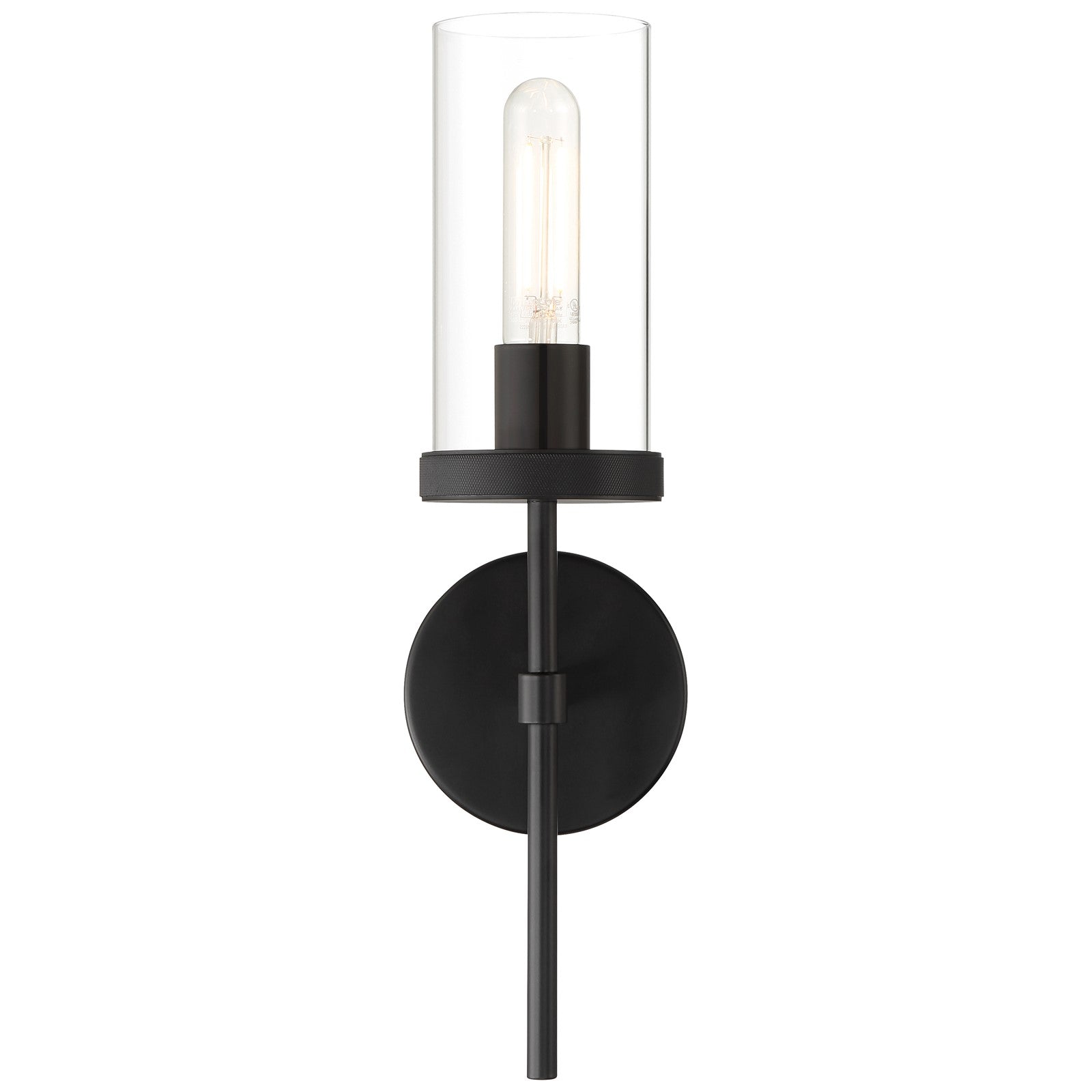 Access Lighting Lily 1Lt Wall Sconce, 16.5"H, Matte Black/Clear