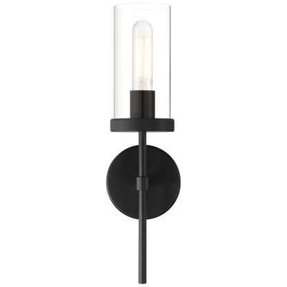 Access Lighting Lily 1Lt Wall Sconce, 16.5"H, Matte Black/Clear