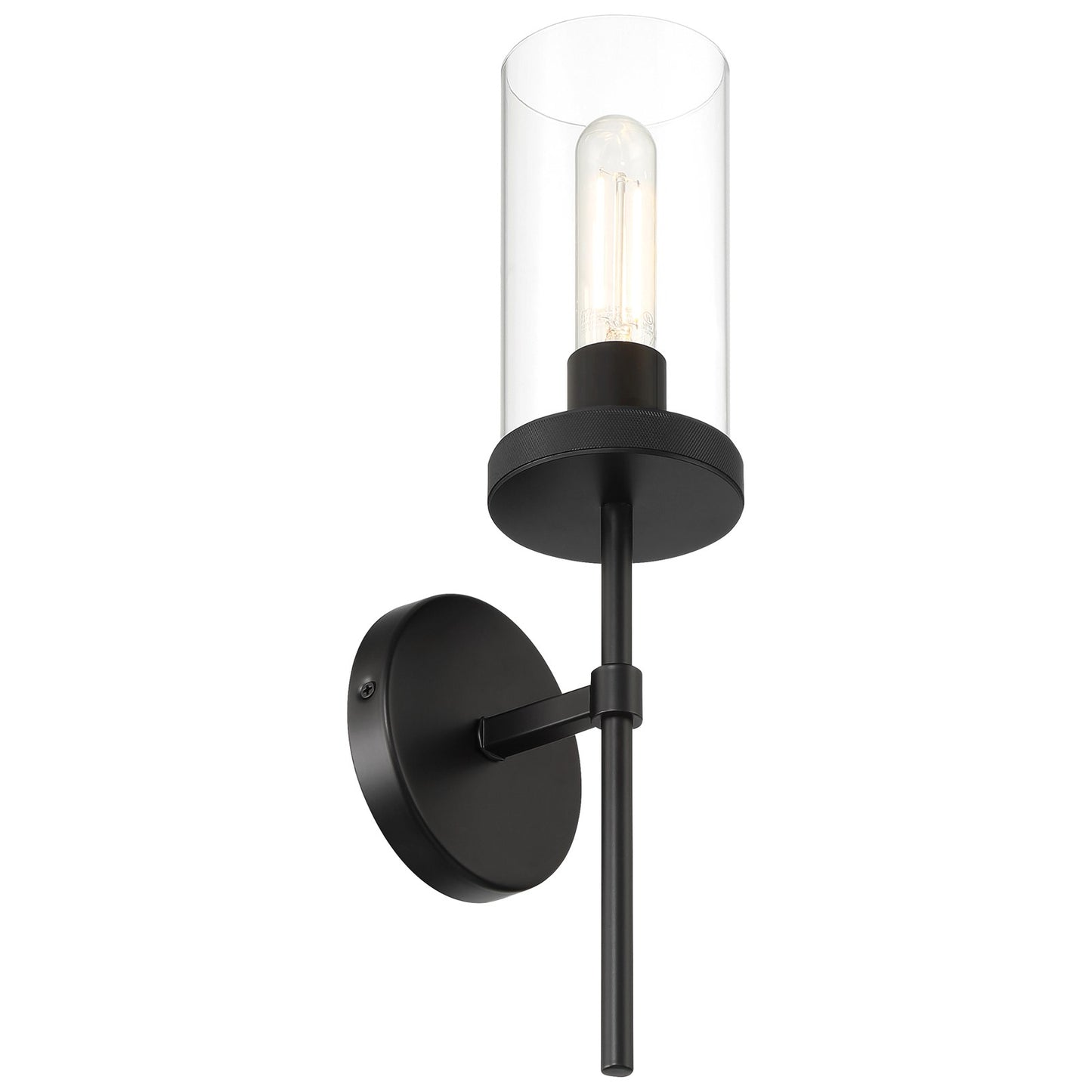 Access Lighting Lily 1Lt Wall Sconce, 16.5"H, Matte Black/Clear