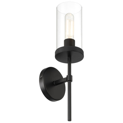 Access Lighting Lily 1Lt Wall Sconce, 16.5"H, Matte Black/Clear