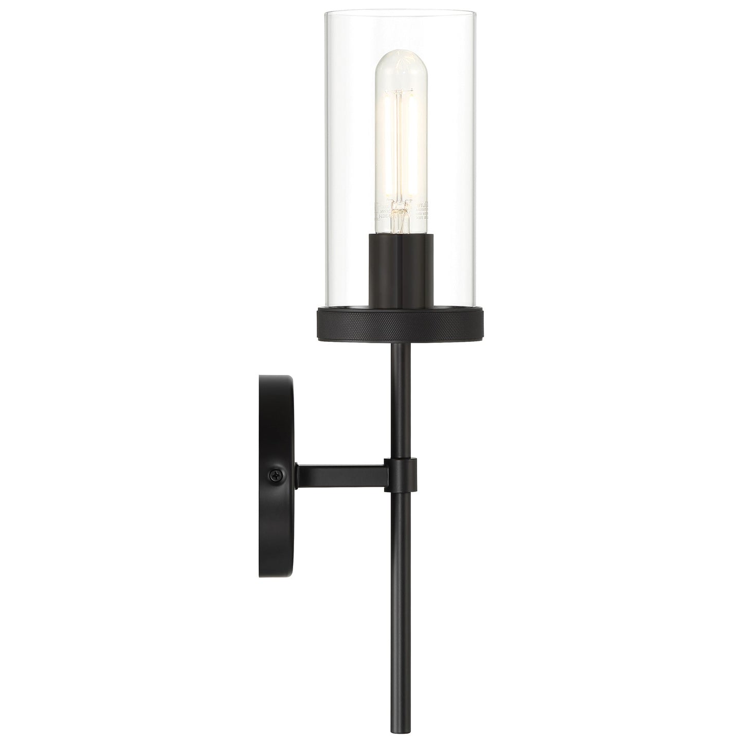 Access Lighting Lily 1Lt Wall Sconce, 16.5"H, Matte Black/Clear