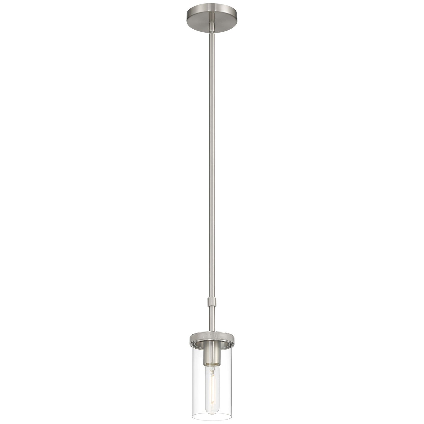 Access Lighting Lily 1 Light Pendant, Brushed Steel/Clear