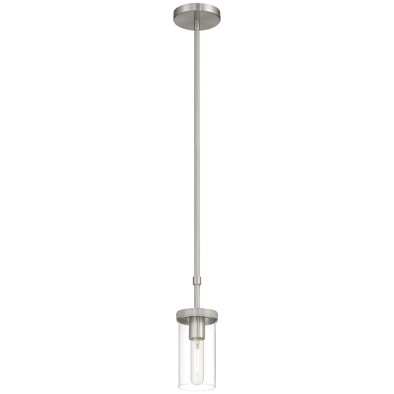 Access Lighting Lily 1 Light Pendant, Brushed Steel/Clear