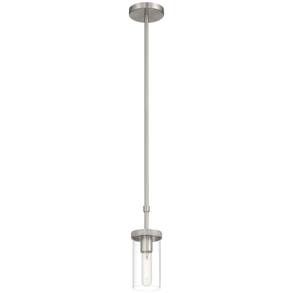 Access Lighting Lily 1 Light Pendant, Brushed Steel/Clear