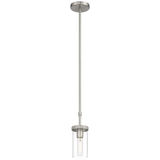 Access Lighting Lily 1 Light Pendant, Brushed Steel/Clear