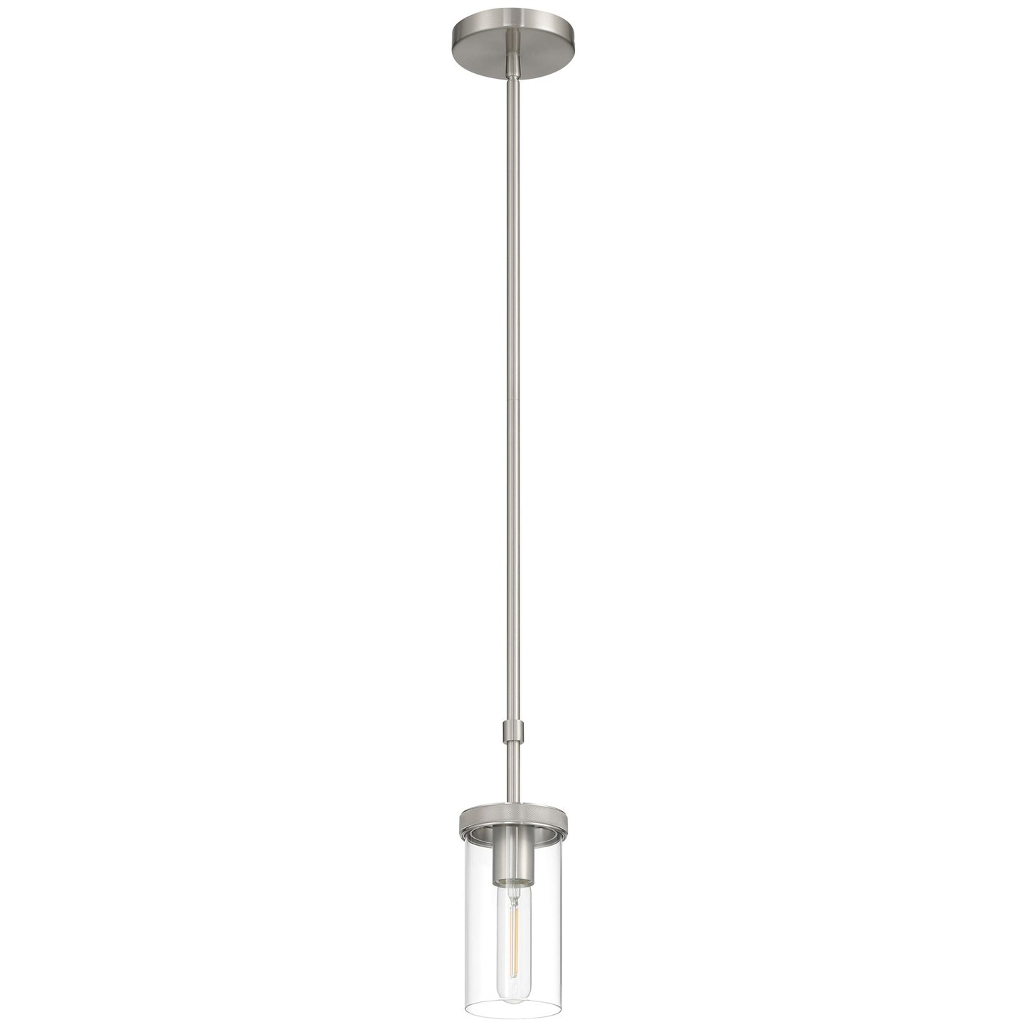 Access Lighting Lily 1 Light Pendant, Brushed Steel/Clear