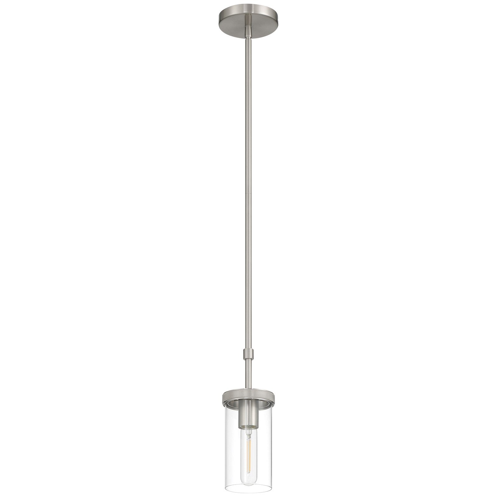 Access Lighting Lily 1 Light Pendant, Brushed Steel/Clear