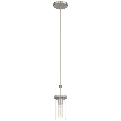 Access Lighting Lily 1 Light Pendant, Brushed Steel/Clear
