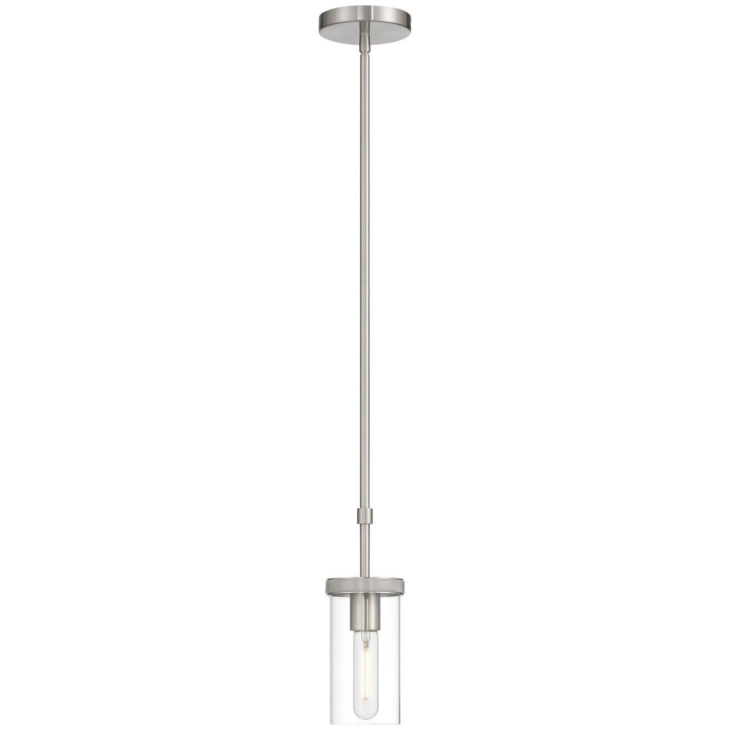 Access Lighting Lily 1 Light Pendant, Brushed Steel/Clear