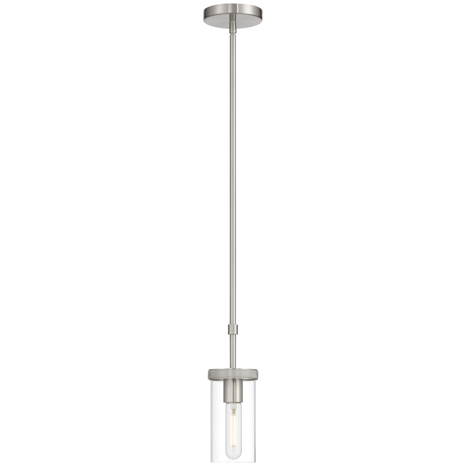 Access Lighting Lily 1 Light Pendant, Brushed Steel/Clear