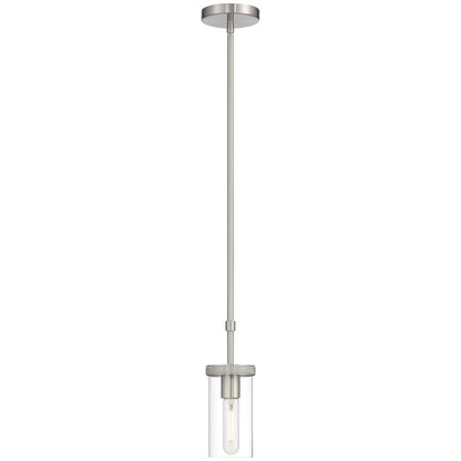 Access Lighting Lily 1 Light Pendant, Brushed Steel/Clear