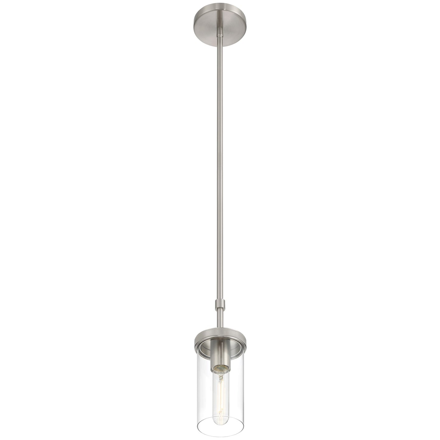 Access Lighting Lily 1 Light Pendant, Brushed Steel/Clear