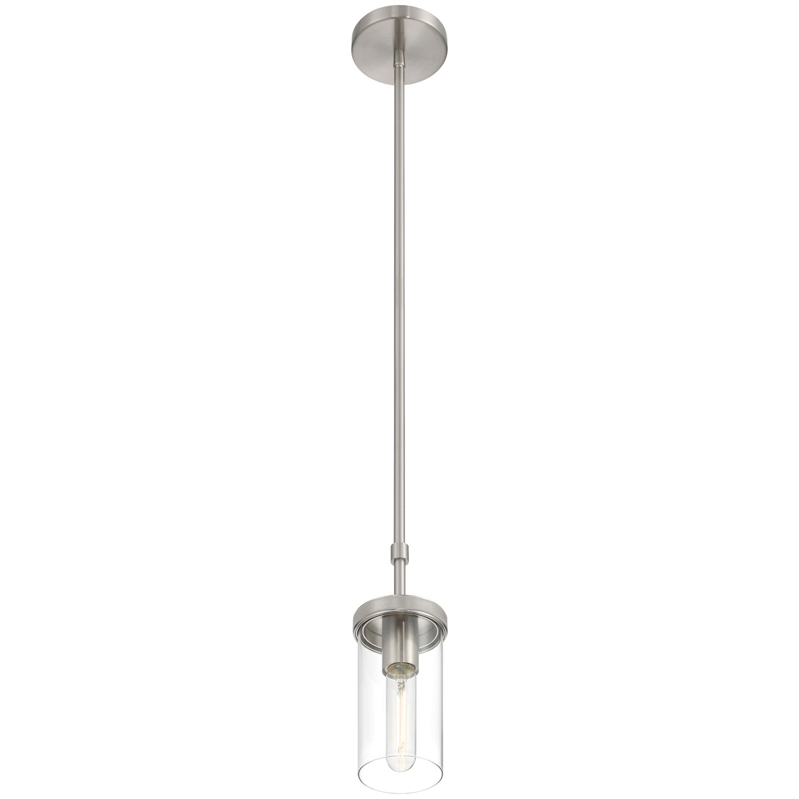Access Lighting Lily 1 Light Pendant, Brushed Steel/Clear