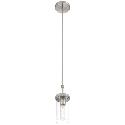 Access Lighting Lily 1 Light Pendant, Brushed Steel/Clear