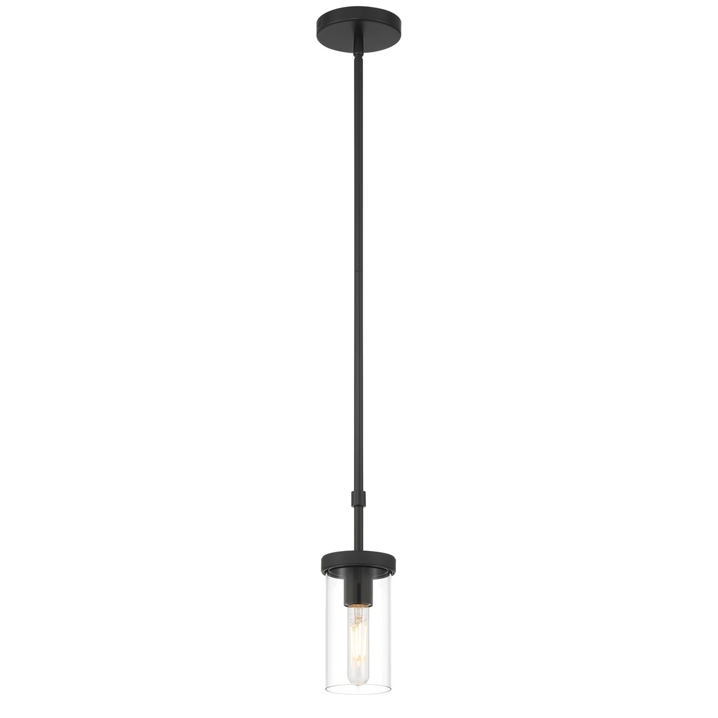 Access Lighting Lily 1 Light Pendant, Matte Black/Clear