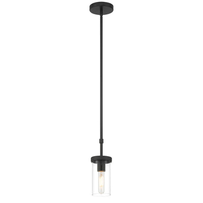 Access Lighting Lily 1 Light Pendant, Matte Black/Clear