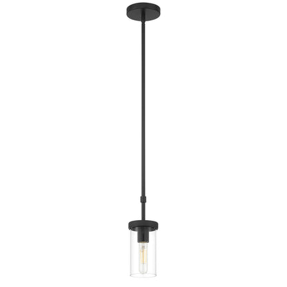 Access Lighting Lily 1 Light Pendant, Matte Black/Clear