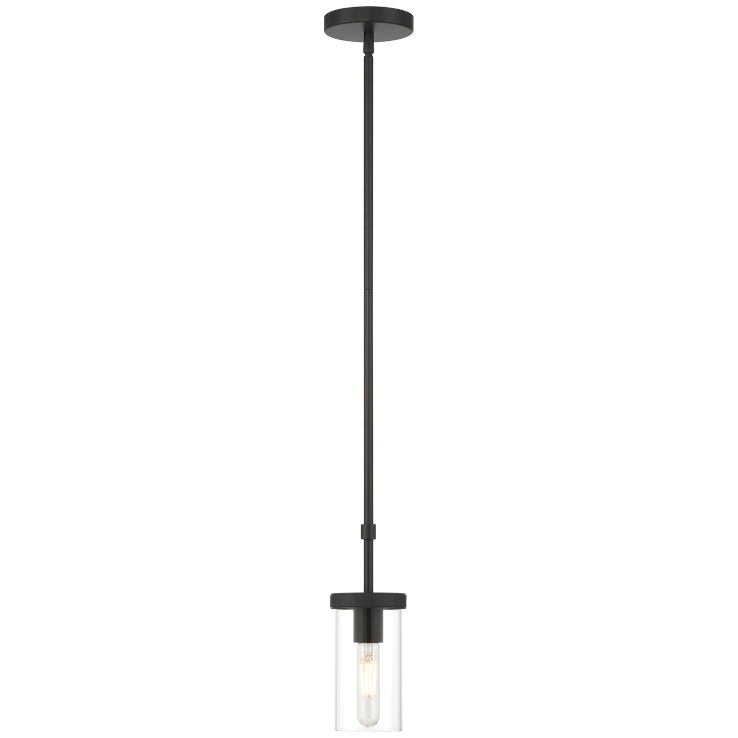 Access Lighting Lily 1 Light Pendant, Matte Black/Clear