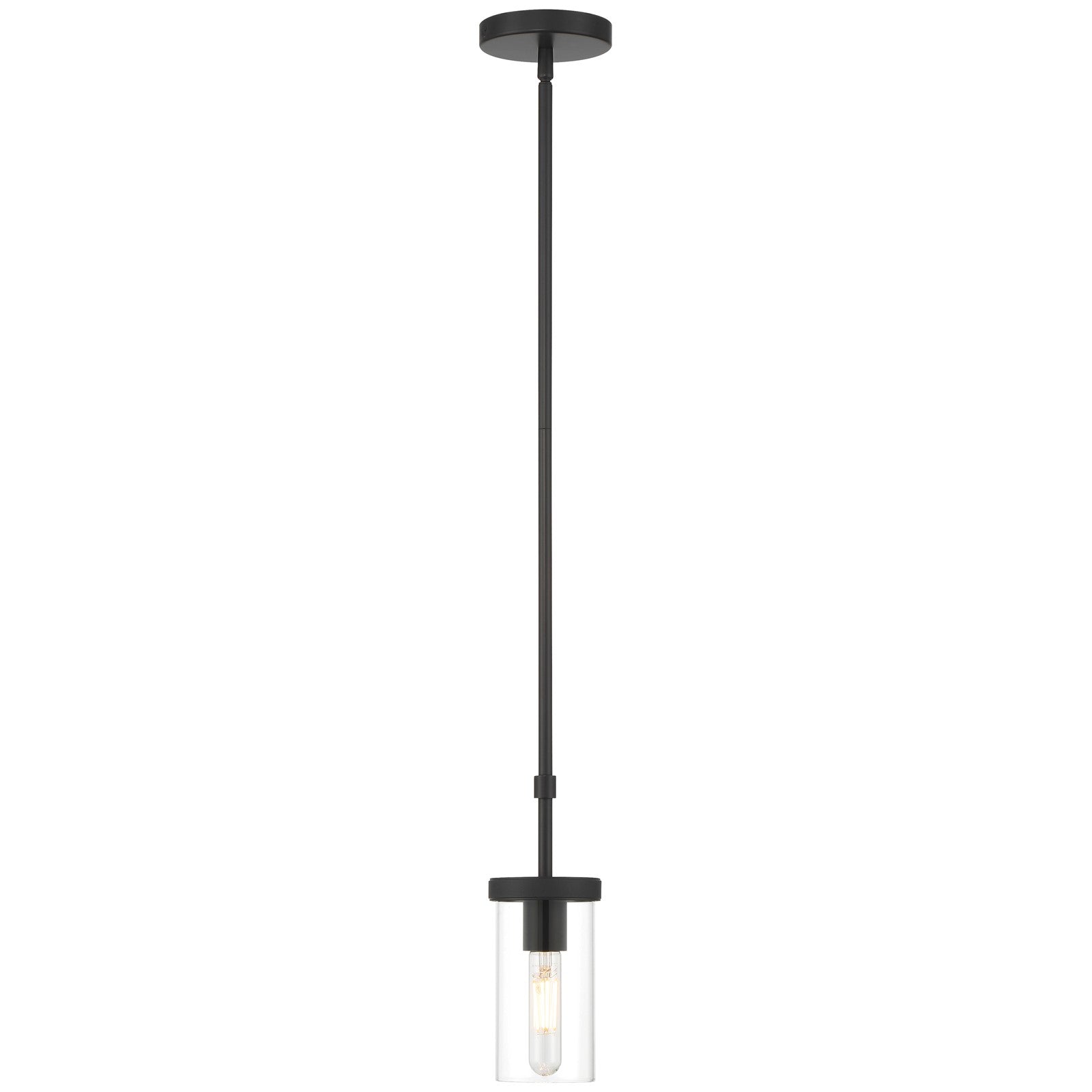 Access Lighting Lily 1 Light Pendant, Matte Black/Clear
