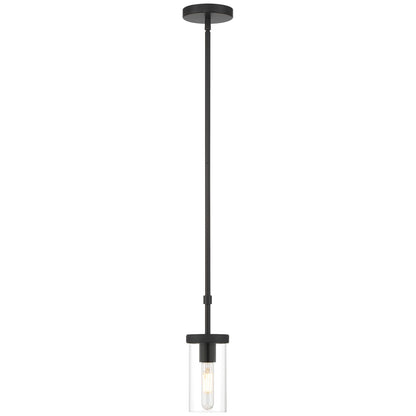 Access Lighting Lily 1 Light Pendant, Matte Black/Clear