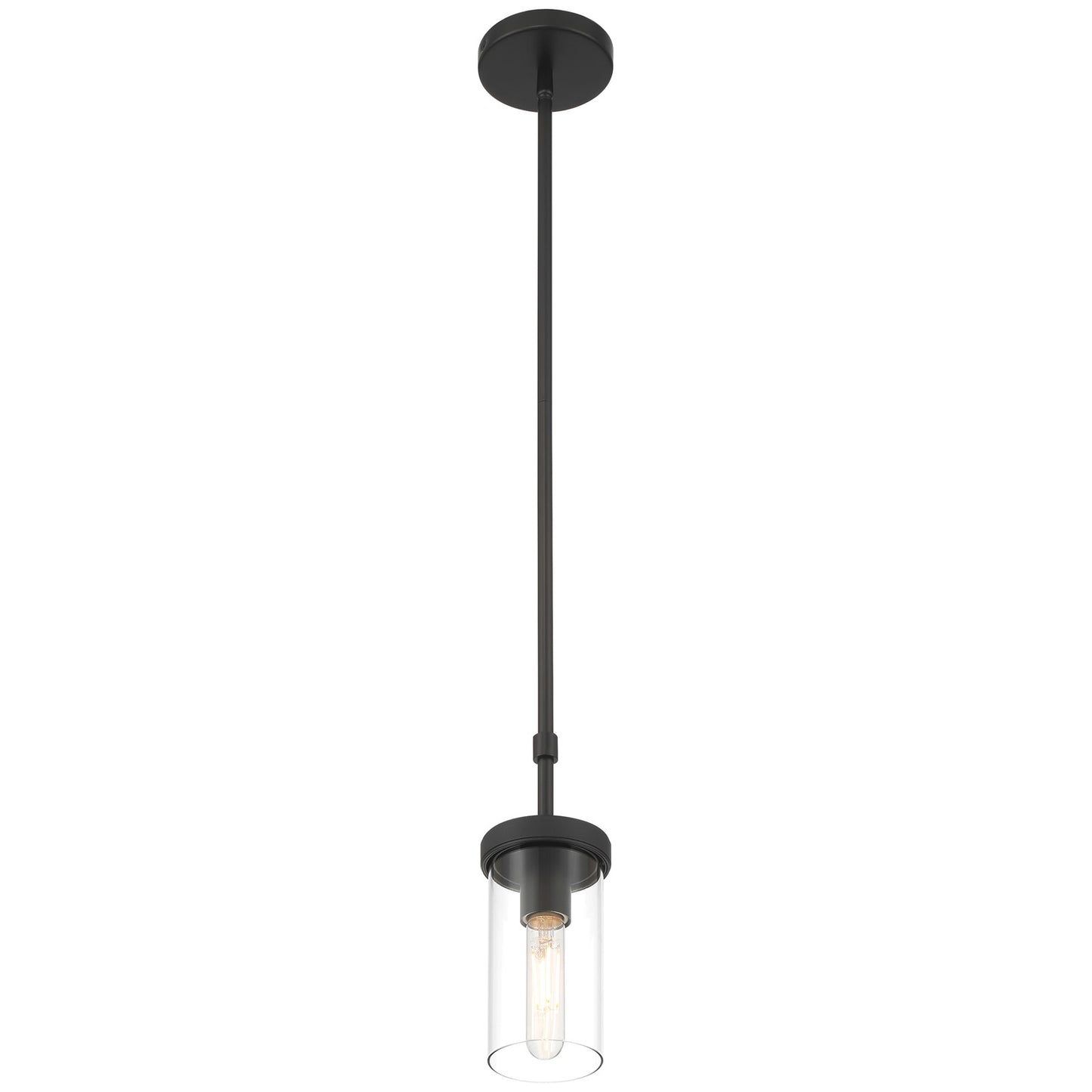 Access Lighting Lily 1 Light Pendant, Matte Black/Clear