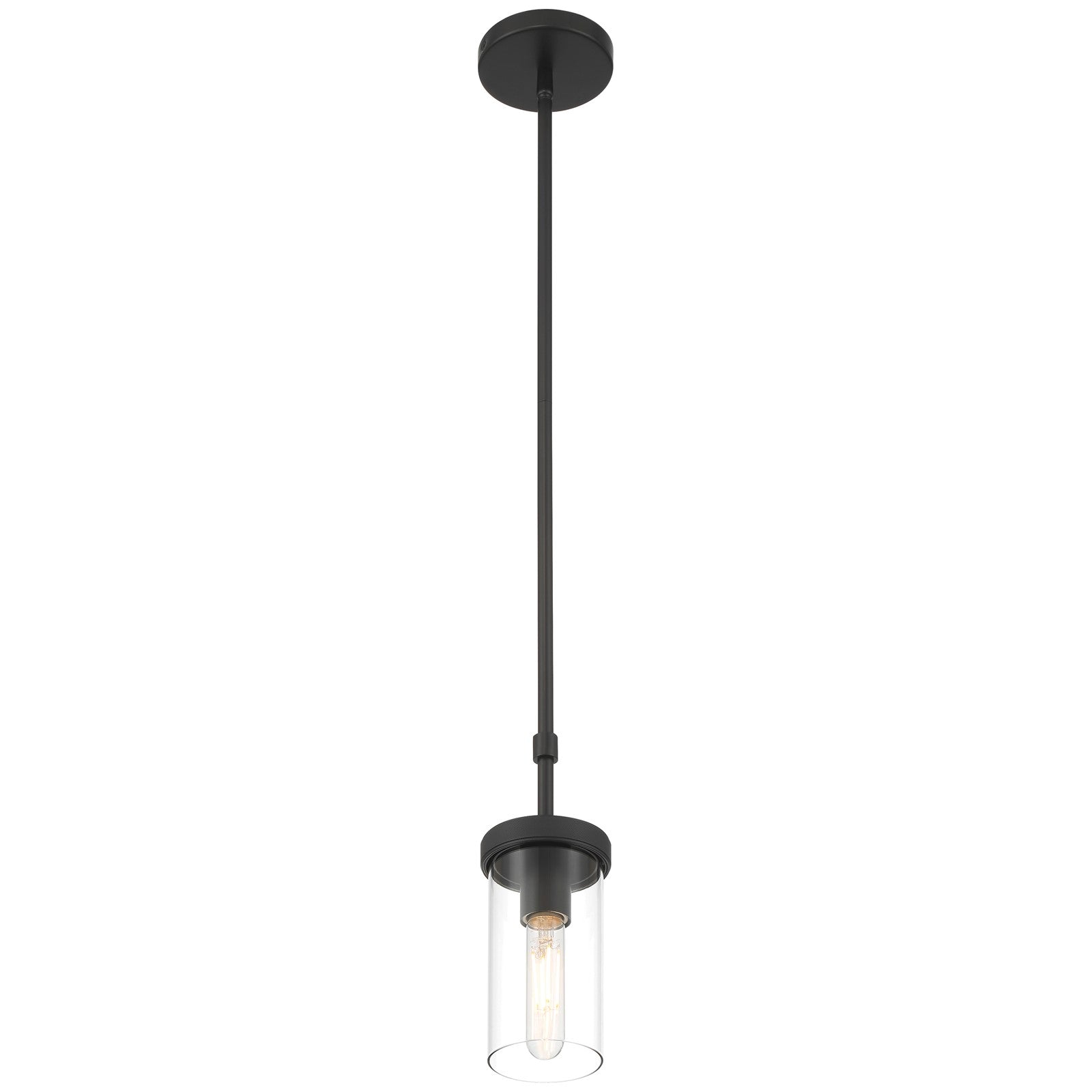 Access Lighting Lily 1 Light Pendant, Matte Black/Clear