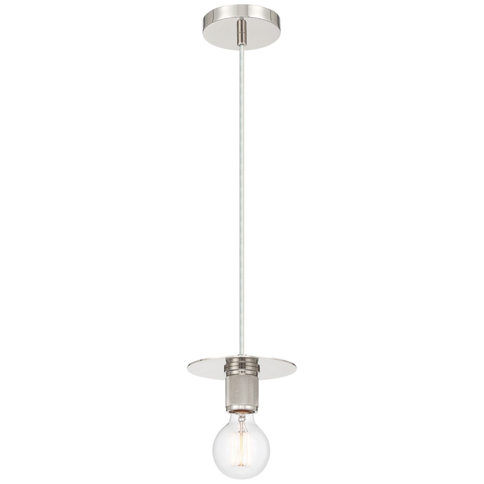 Access Lighting Central 1Lt Pendant, Polished Nickel/Polished Nickel