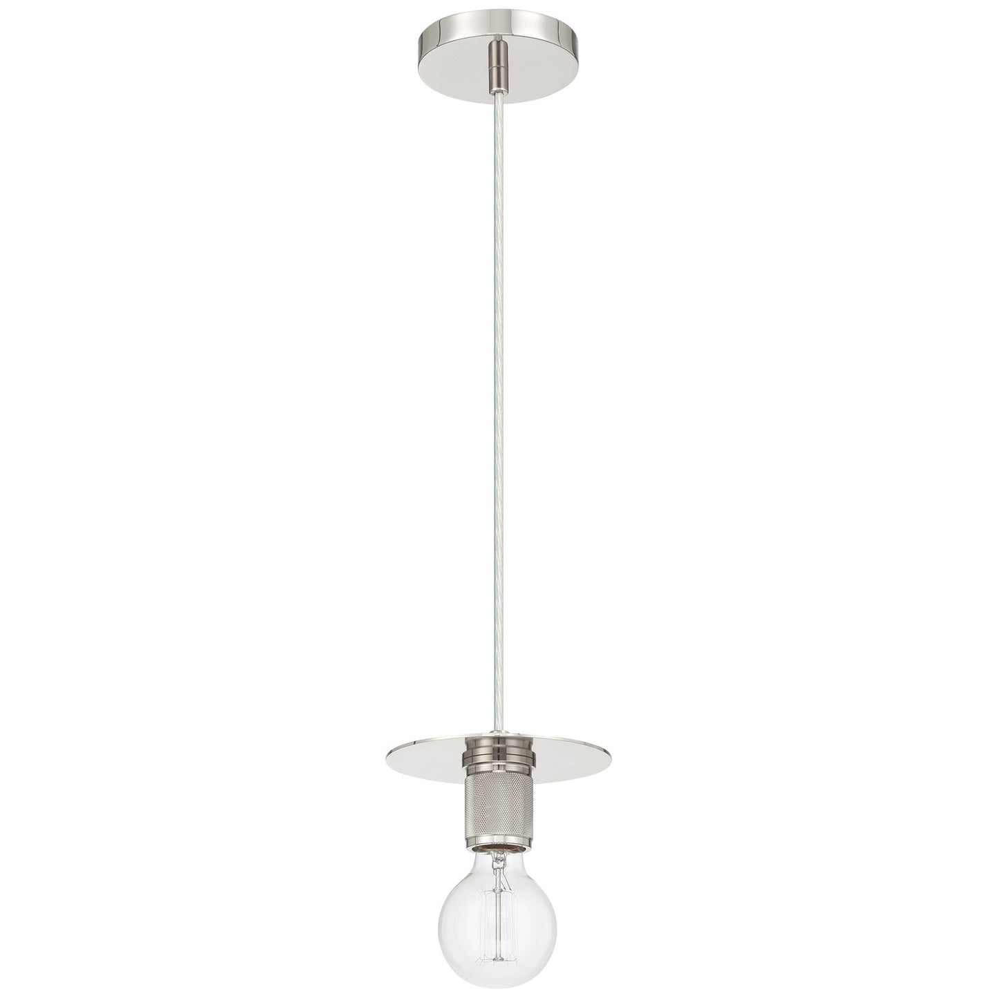 Access Lighting Central 1Lt Pendant, Polished Nickel/Polished Nickel
