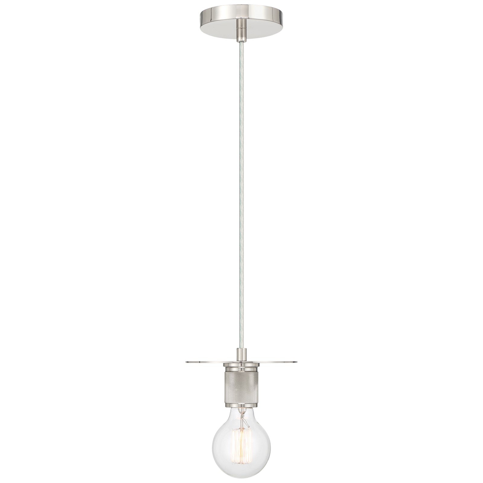 Access Lighting Central 1Lt Pendant, Polished Nickel/Polished Nickel