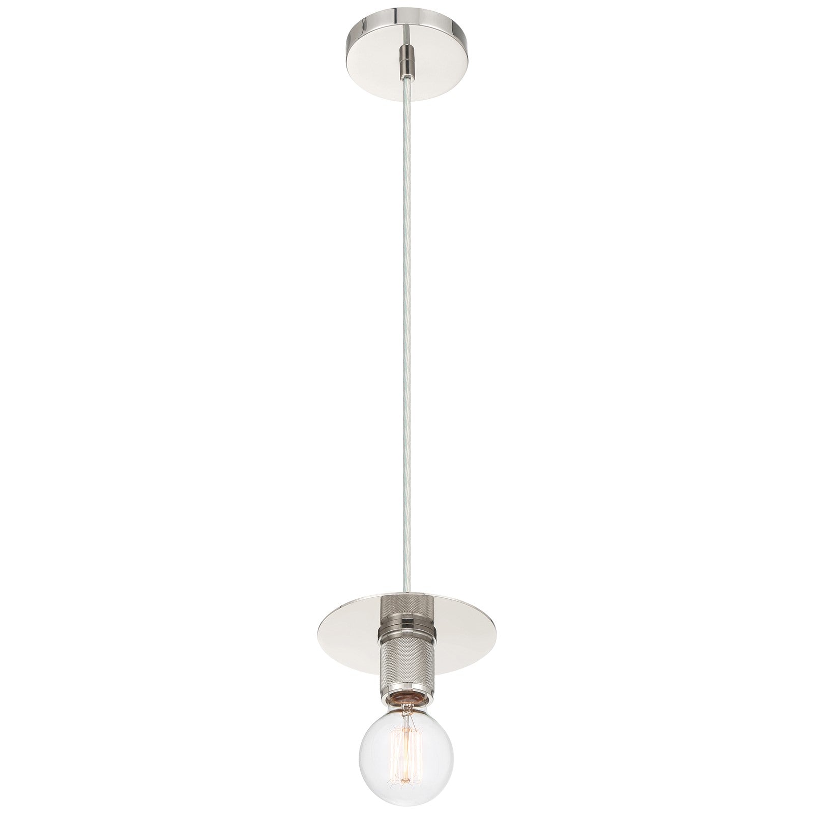 Access Lighting Central 1Lt Pendant, Polished Nickel/Polished Nickel