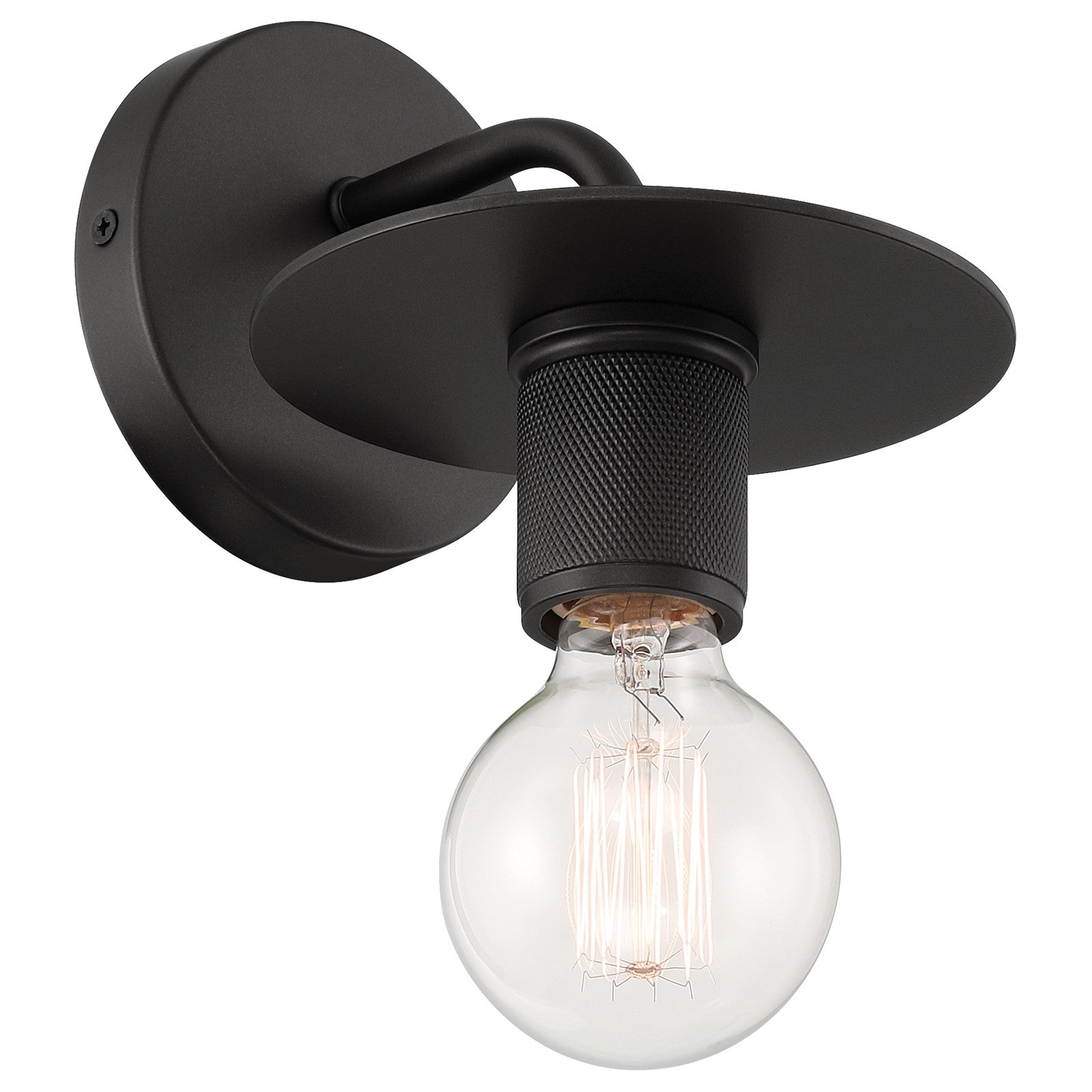Access Lighting Central 1 Light Wall Sconce, Black/Black
