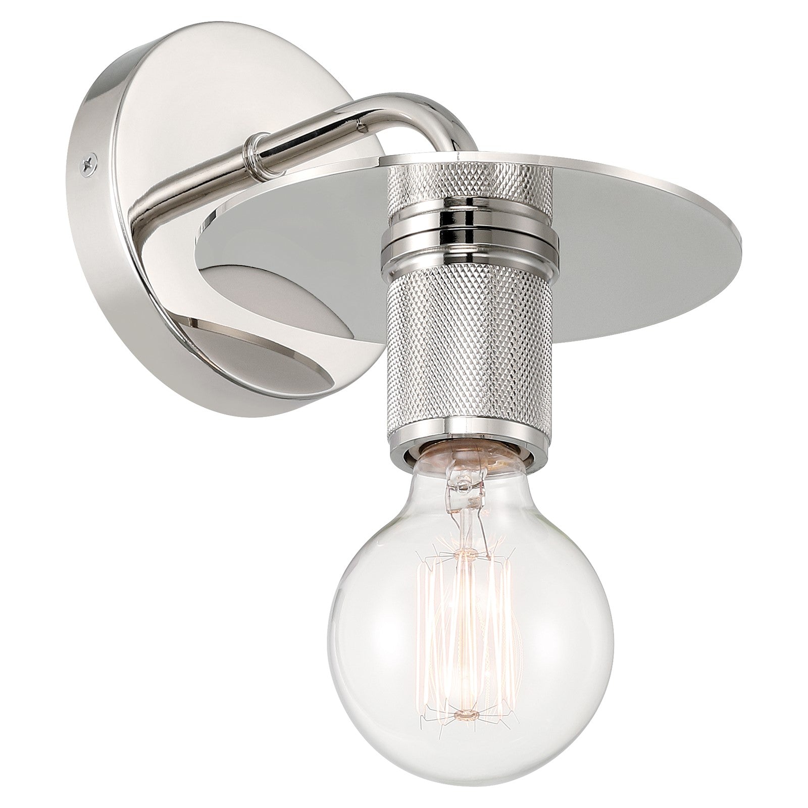 Access Central 1Lt Wall Sconce, Polished Nickel/Polished Nickel