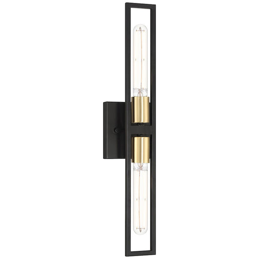 Access Lighting Tyne 2 Light LED Wall Scocne, Black/Brass - 62349LEDDLP-BWA