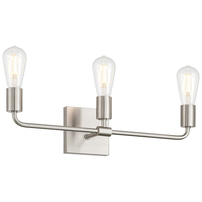 Access Lighting Virgin 3 Light Vanity, Brushed Steel