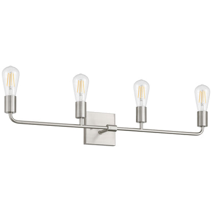 Access Lighting Virgin 4 Light Vanity, Brushed Steel