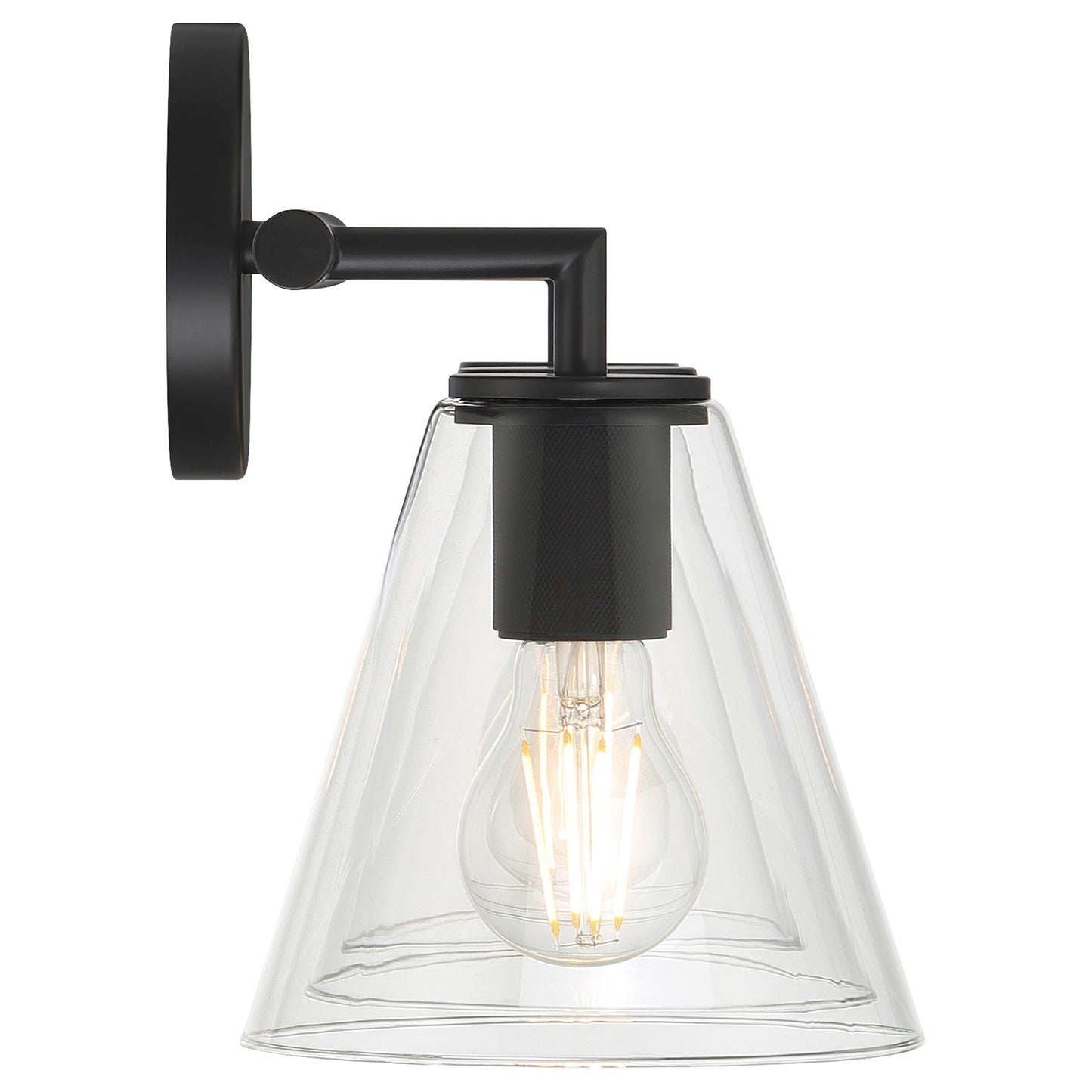 Access Lighting Katie 3 Light Vanity, Matte Black/Clear