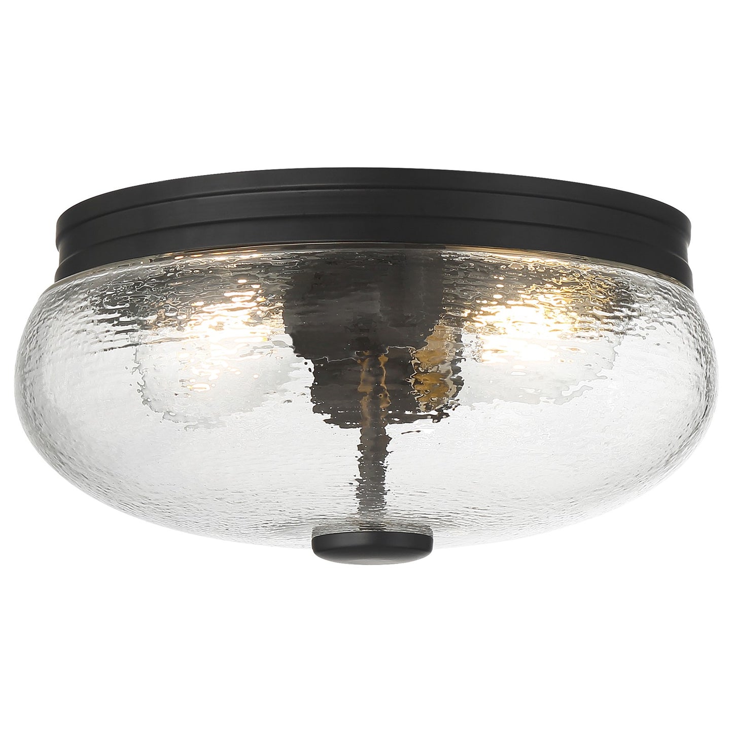 Access Lighting Lindsay 2 Light Flush Mount, Matte Black/Clear